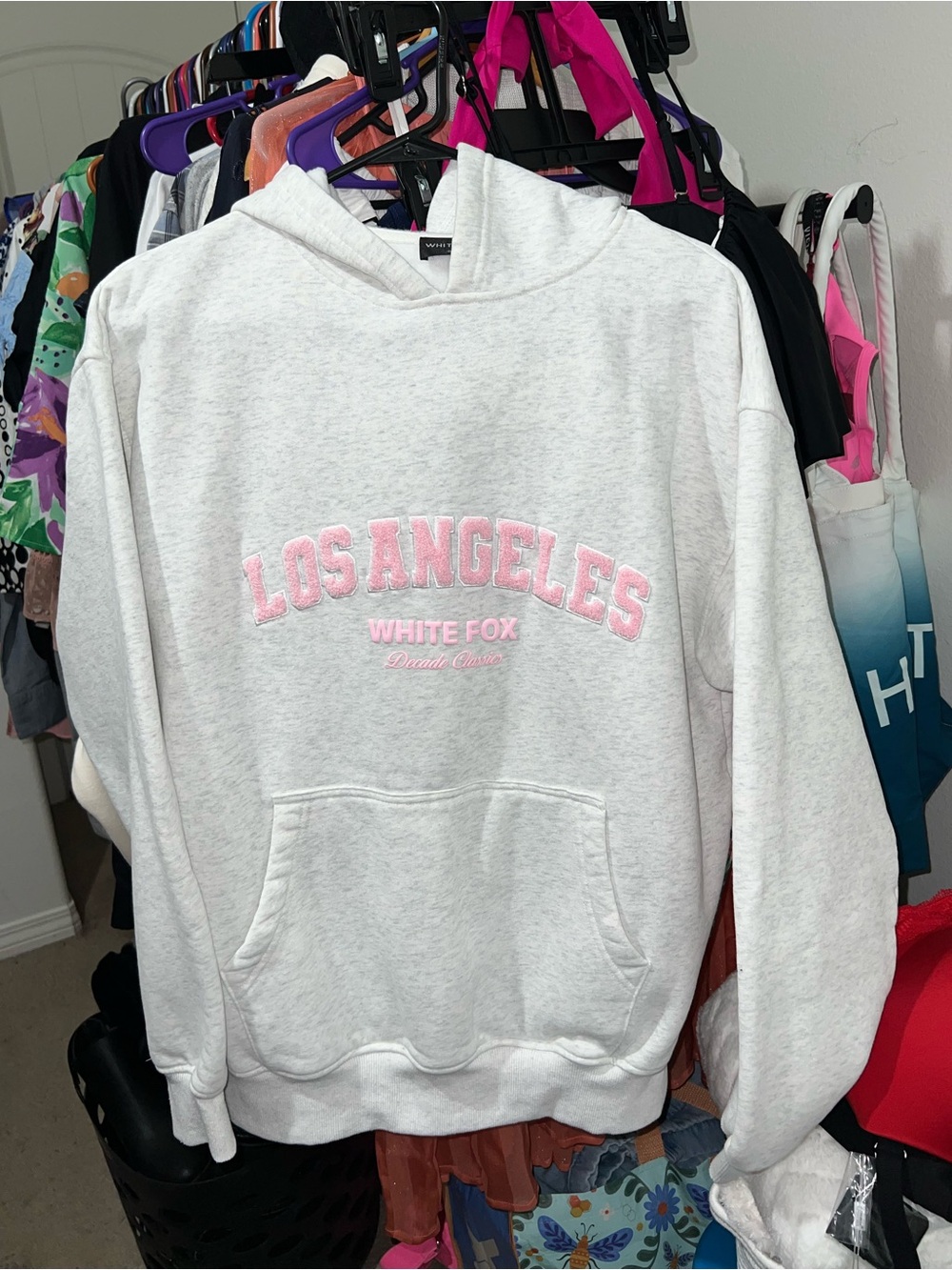 White Fox Boutique Baby Pink Los Angeles Hoodie